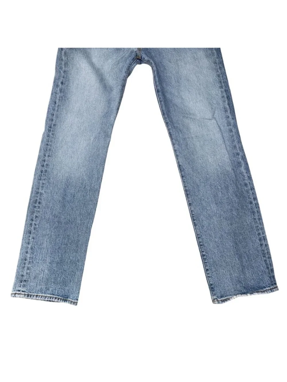 Levis 501 Button Fly Straight Leg Jeans Mens 34 31 Light Wash Stitched Pockets - Picture 4 of 8